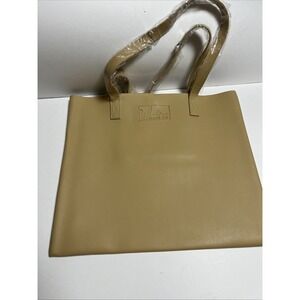 Wahine Made Co 100% Vegan‎ Leather Tan Shoulder Bag 14x16 In